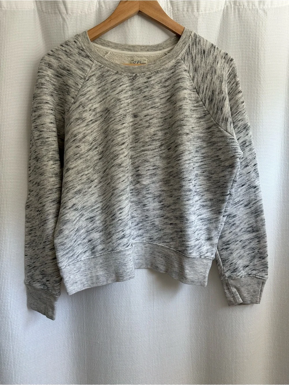 J. Crew Marled Light Gray Raglan Pullover Sweatshirt, XS